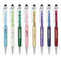 Glitz - Twist stylus ballpoint with color matching glitter crystals